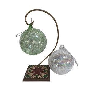 Crate + Barrel Christmas Ornament Nubby Glass X 2 Large